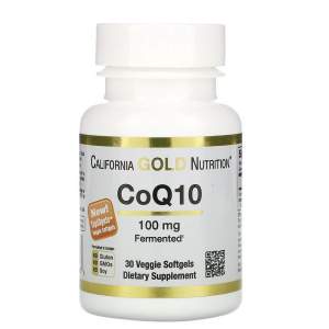 California Gold Nutrition, Коэнзим Q10, 100 мг, 30 растительных капсул California Gold Nutrition, Коэнзим Q10, 100 мг, 30 растительных капсул