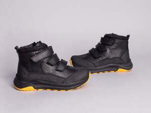 Ботинки детские кожа флотар черные на липучках зимние Ботинки детские кожа флотар черные на липучках зимние