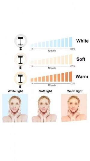 Кольцевая Led лампа Ring Light 16 см на круглом штативе с держателем для смартфона Кольцевая Led лампа Ring Light 16 см на круглом штативе с держателем для смартфона